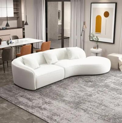 Galleria White Boucle Sectional Sofa XL