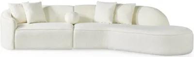 Galleria White Boucle Sectional Sofa XL