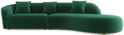 Galleria Dark Green Velvet Curvy Sectional Sofa