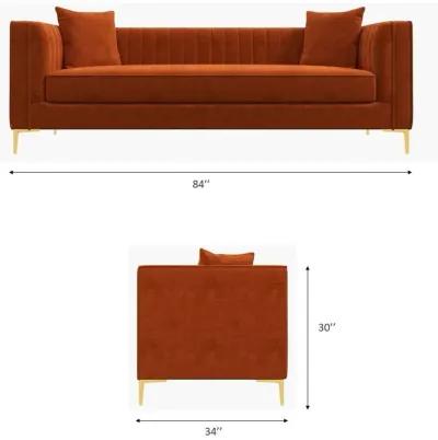 Kendra Red Boucle Sofa 84"