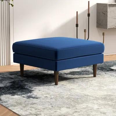 Fordham Blue Velvet Ottoman