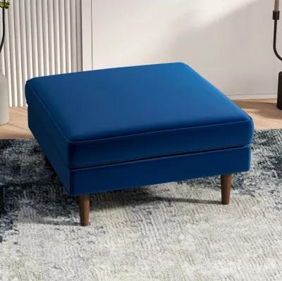 Fordham Blue Velvet Ottoman