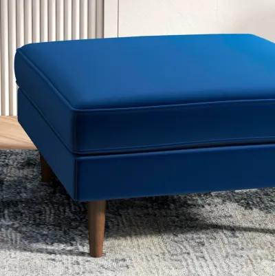 Fordham Blue Velvet Ottoman