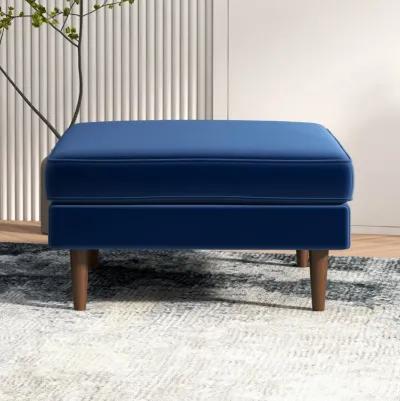 Fordham Blue Velvet Ottoman