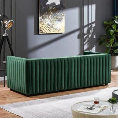 Sierra Dark Green Velvet Sofa