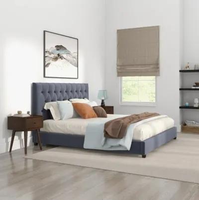 Eldridge King Gray Velvet Platform Bed