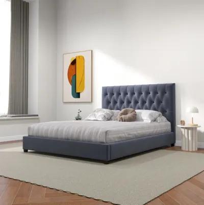 Eldridge Queen Gray Velvet Platform Bed