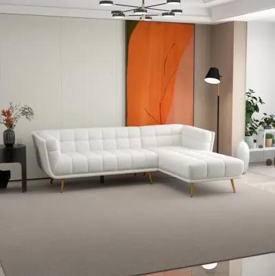 Kano L Shape Sectional Cream Boucle Sofa Right Facing Chaise