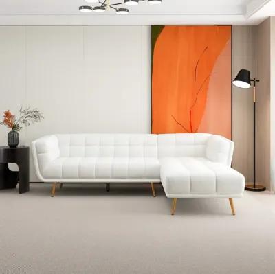 Kano L Shape Sectional Cream Boucle Sofa Right Facing Chaise