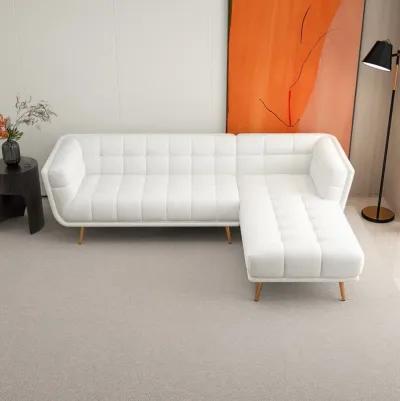 Kano L Shape Sectional Cream Boucle Sofa Right Facing Chaise