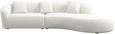 Galleria Japandi Style Curvy White Boucle Sectional Sofa