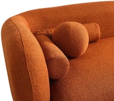 Bodrum Burnt Orange Boucle Curved Sofa