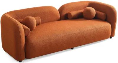 Bodrum Burnt Orange Boucle Curved Sofa