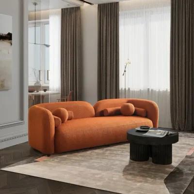 Bodrum Burnt Orange Boucle Curved Sofa