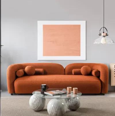 Bodrum Burnt Orange Boucle Curved Sofa