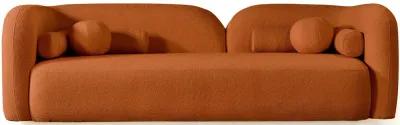 Bodrum Burnt Orange Boucle Curved Sofa