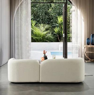 Bodrum Ivory Boucle Curved Sofa