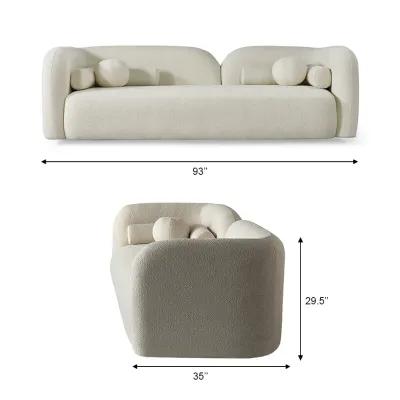 Bodrum Ivory Boucle Curved Sofa