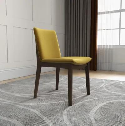 Virginia Dining Chair Dark Yellow Velvet Set of 2