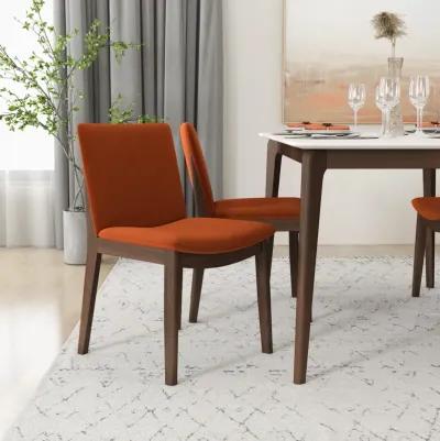 Virginia Dining Chair Burnt Orange Velvet Set of 2