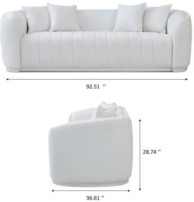 Thrive White Boucle Sofa