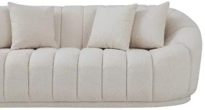 Forrester Sofa Modern Japandi Style Tight Back White Boucle