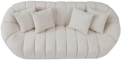 Forrester Sofa Modern Japandi Style Tight Back White Boucle