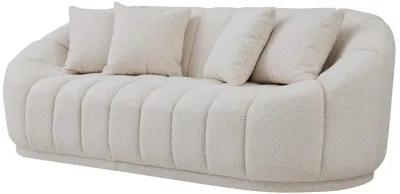 Forrester Sofa Modern Japandi Style Tight Back White Boucle