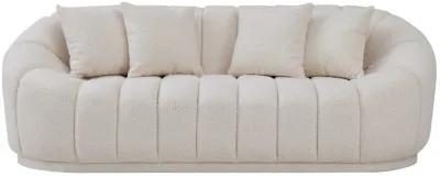 Forrester Sofa Modern Japandi Style Tight Back White Boucle