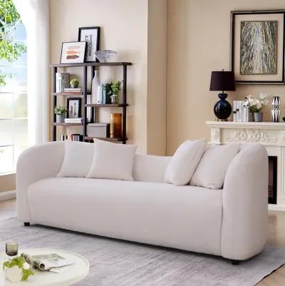 Hana White Boucle Sofa