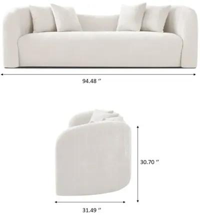 Hana White Boucle Sofa