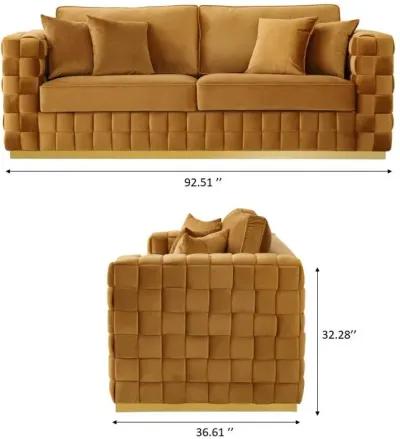 Jordan Mustard Yellow Velvet Sofa