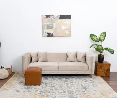 Mara Light Cream Velvet Sofa