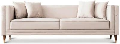 Mara Light Cream Velvet Sofa