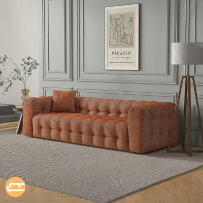 Marceille Modern Boucle Sofa in Burnt Orange