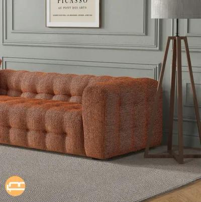 Marceille Modern Boucle Sofa in Burnt Orange