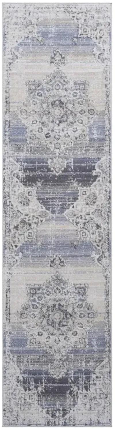 Payas Cream-Blue Runner Rug Size 2'2'' x 8'