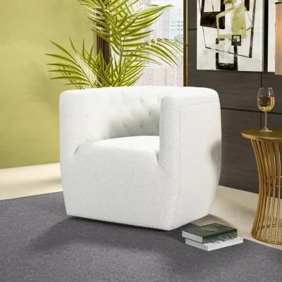 Lotte Cream Boucle Swivel Chair