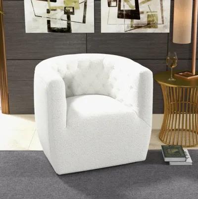 Lotte Cream Boucle Swivel Chair