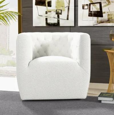 Lotte Cream Boucle Swivel Chair