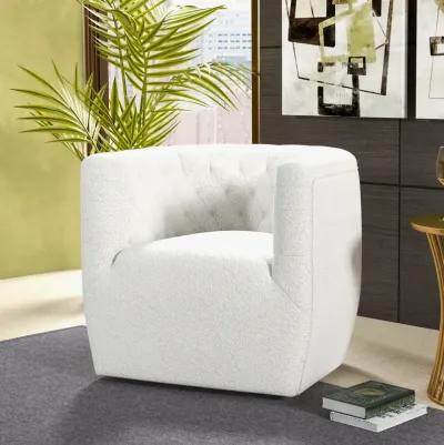 Lotte Cream Boucle Swivel Chair