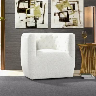 Lotte Cream Boucle Swivel Chair