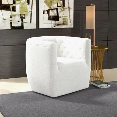 Lotte Cream Boucle Swivel Chair