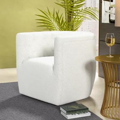 Lotte Cream Boucle Swivel Chair