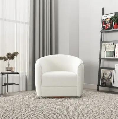 Spring Cream Boucle Swivel Chair