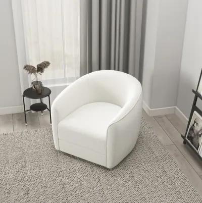 Spring Cream Boucle Swivel Chair