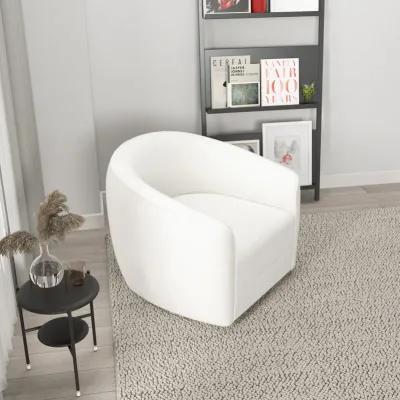 Spring Cream Boucle Swivel Chair