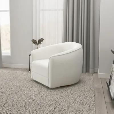 Spring Cream Boucle Swivel Chair