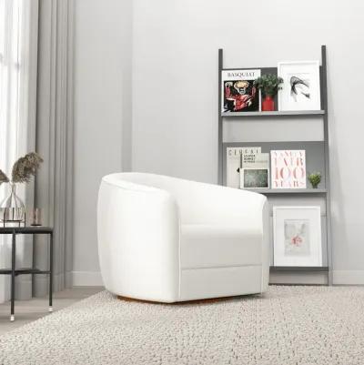 Spring Cream Boucle Swivel Chair