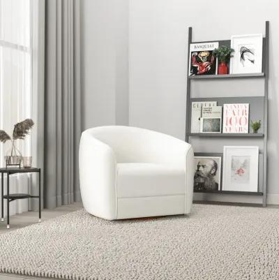 Spring Cream Boucle Swivel Chair